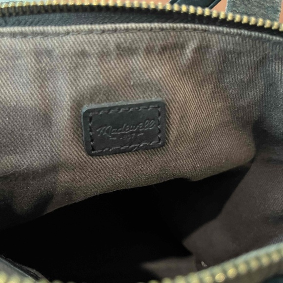 Madewell Pebble Brown Black Leather Crossbody Handbag Double‎ Handle Bag Purse - Picture 4 of 7